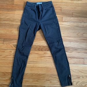 American Apparel high rise ankle zip skinny jeans